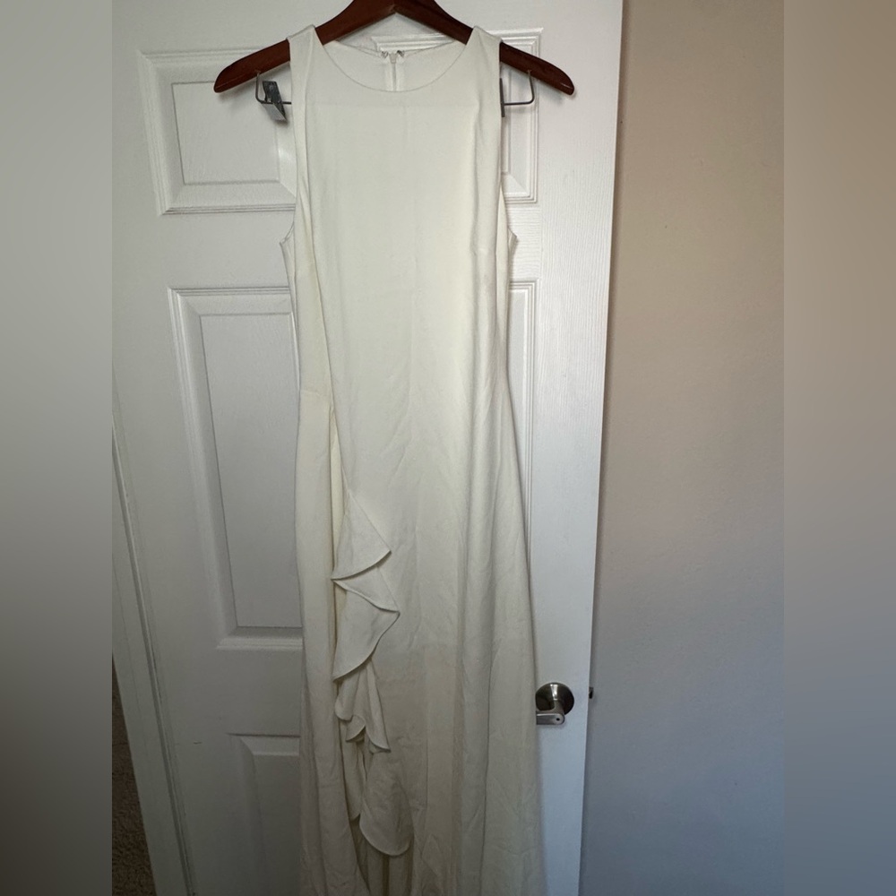 Elegant Cream Sleeveless Dress